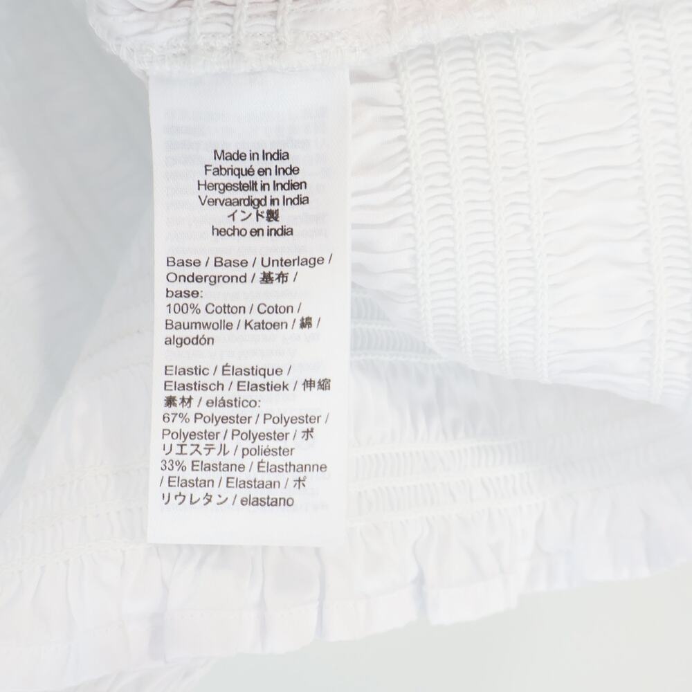 Madewell 100% Cotton Poplin Smocked Cropped Slim Fit Tank White Size XXS - Picture 9 of 9
